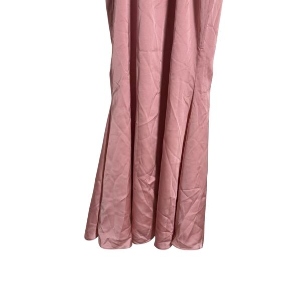 Fame and Partners Trine Dusty Rose Pink Satin V-Neck Maxi Gown Size 4 - Picture 10 of 13
